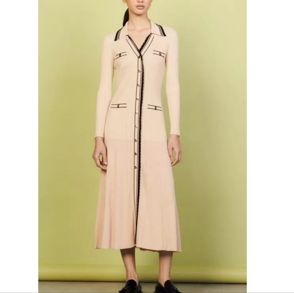 SANDRO ALEXANDRINE RIBBED KNIT DRESS - Picture 4 of 13
